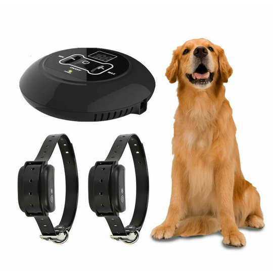 Qersta - Wireless Electric Dog Fence Pet Control System, 0-100 Adjustable Waterproof Rechargeable Collar Receiver