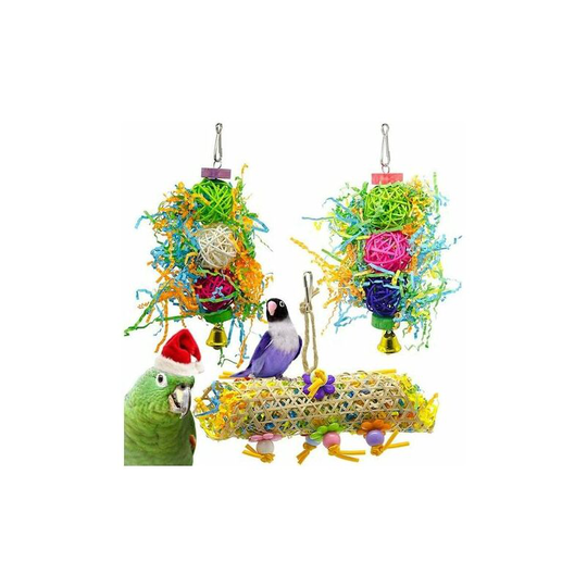 Pet Parrot Chewing Bird Toy 3 Piece Set