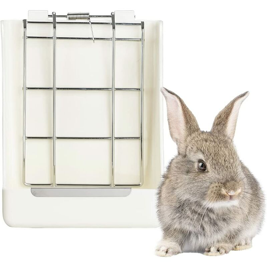 Hiasdfls - Rabbits Hay Feeder, Small Animal Food Dispensers, Suitable for Chinchilla/Guinea Pig/Rabbits/Hamster, Metal & Plastic Grid - Small Animal