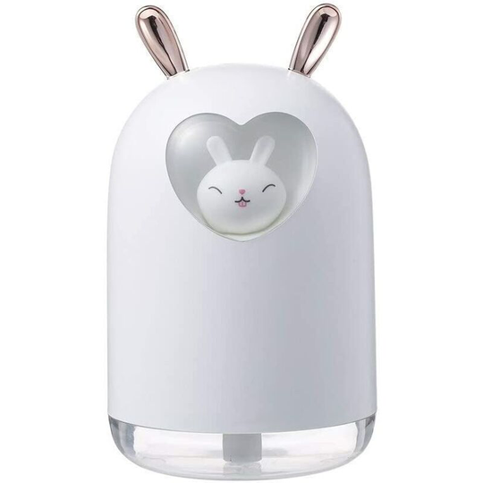 Lovely Rabbit Air Humidifier 300ml Cute Pet Ultrasonic Ultrasonic Cool Mist Aroma Diffuser Romantic Color LED USB Lamp HumidiCADOR (color : White)