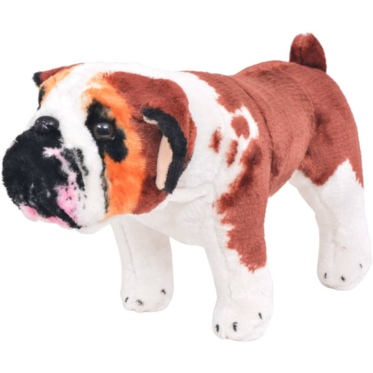 Standing Plush Toy Bulldog White and Brown XXL