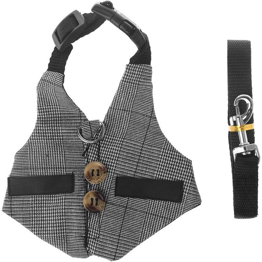 Multifunctional Rabbit Harness Leash for Small Pets Chinchillas Guinea Pig Vest Clothes (s)
