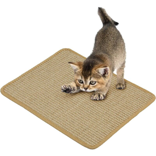 Betterlifegb - BR-Vie Cat Scratching Mat, Woven Rope Cat Scratching Mat Natural Sisal Non-Slip Convenient Claw Care Toy Cat Mat Protect Carpets and