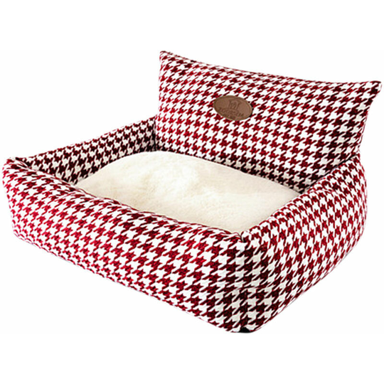 Kennel Plaid Pet Cuddler Warm Litter Mattress for Small Animals Supplies Puppy Cushion for Cats Dogs, Burgundy, s