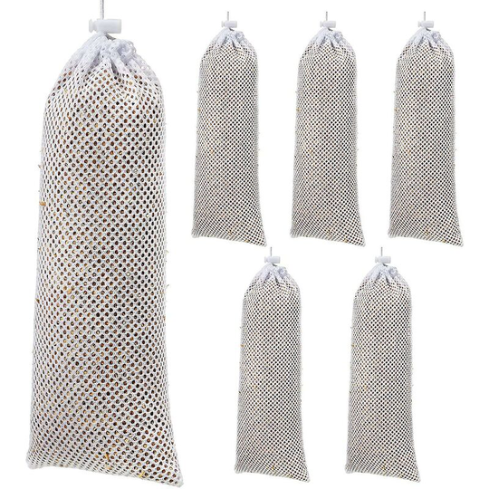 Thsinde 6 Pieces Finch Sock Feeder Bird Feeder Socks Instant Seed Sack Feeder, White