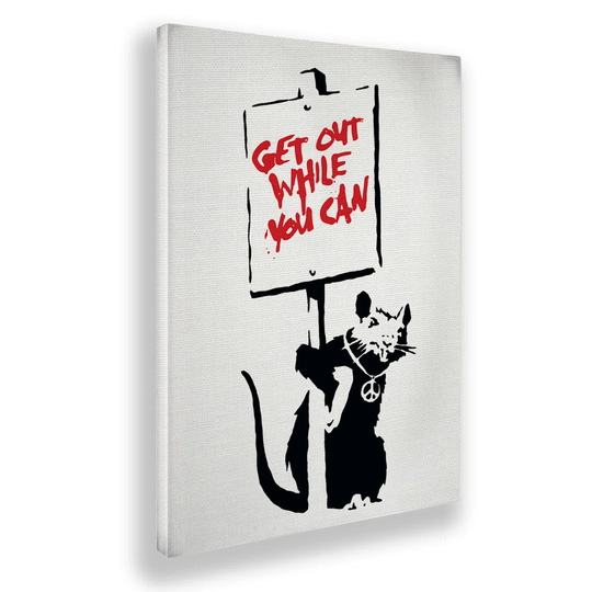 Mouse, Get out While You Can by Banksy - Wrapped Canvas Graphic Art