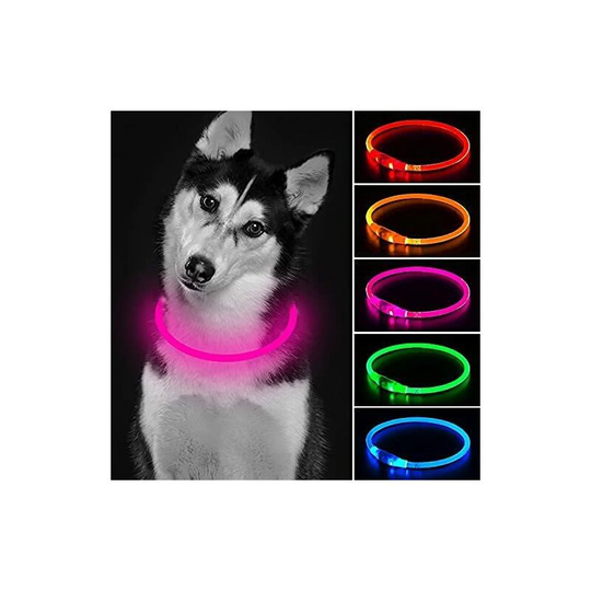 Soekavia - led Dog Collar Dog Puppy Collar Safety Dog Chrismas Collar with usb Rechargeable 3 Modes Dog Flashing Light Best Dog for Puppy Medium