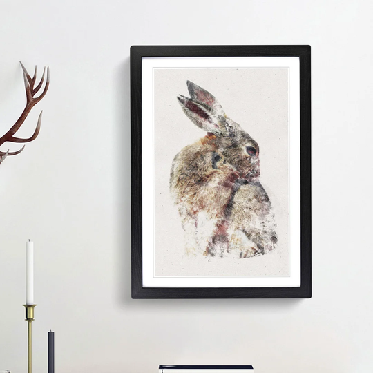 Brown Rabbit - Picture Frame Paintning Print