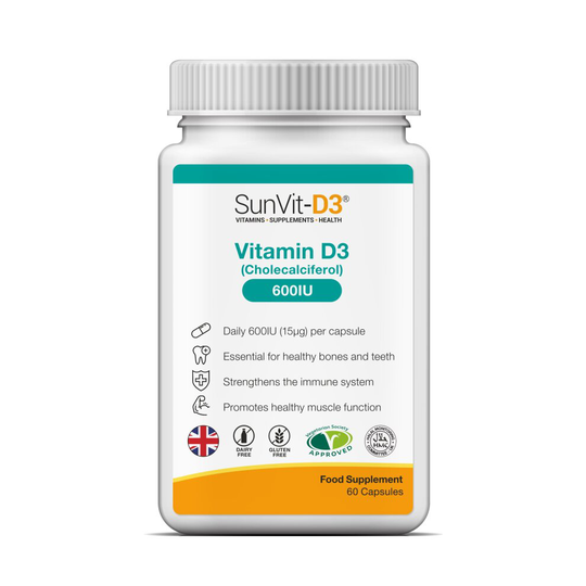 Vitamin D3 600IU Capsules - Daily Dose - 60 Capsule Pack