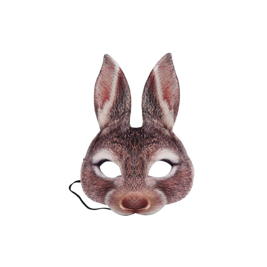 (Brown) Unisex Latex Rabbit Bunny Mask Masquerade Book Week Animal Face Costume Mask