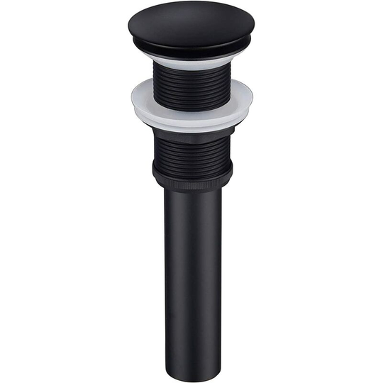 Pop Up Sink Drain without Overflow, Brass Sink Drain, Pop up Drain Plug, Black