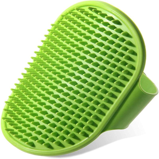Dog Grooming Brush, Pet Shampoo Bath Brush, Soothing Massage, Rubber Comb with Adjustable Ring Handle for Long and Short Haired Dogs and Cats 2