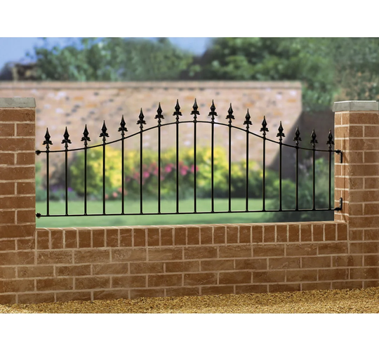 Pinkley Spear Top Arched Metal Railing Panel 183cm GAP x 66cm H