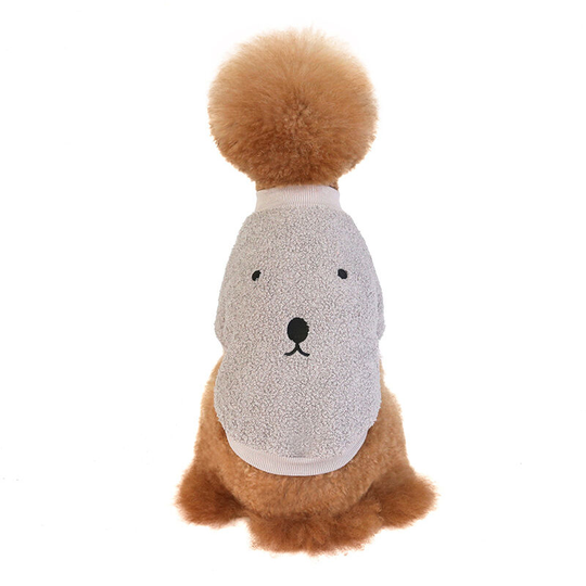 Autumn and winter new pet cotton clothes rocking velvet Teddy fleece double warm hamster creative fighting dog clothes gray (m) back length 26 chest