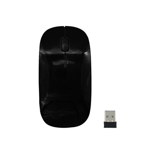 Wireless Computer Mouse 1600 Dpi Usb Optical 2.4g Receiver Super Slim Mouse For Pc Laptop - Black