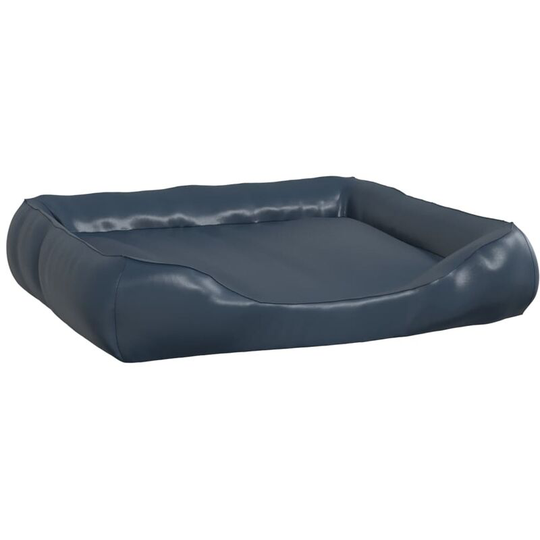Dog Bed Dark Blue 80x68x23 cm Faux Leather Vidaxl Grey