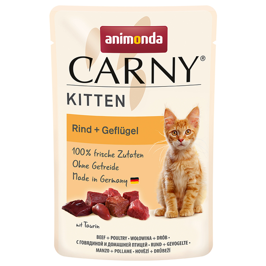 Animonda Carny Kitten Pouch 12 x 85g - Beef & Poultry