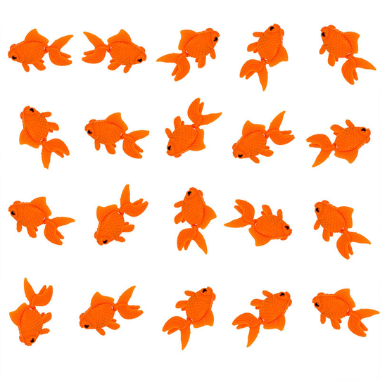 Lifcausal - 20pcs Artificial Fish Fake Fish Plastic Floating Fish for Artificial Aquarium Orange Goldfish Ornament Decorations for Aquarium Fish Tank