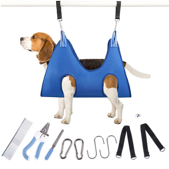Perle Rare - Grooming Hammock Set for Small Dogs and Cats, Pet Claw Barber, Dog and Cat Claw Scissors, Hanging Harness for Nail Trimming, Claw