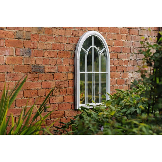 Sybil Window Pane Metal Framed Wall Mounted Accent Mirror in White