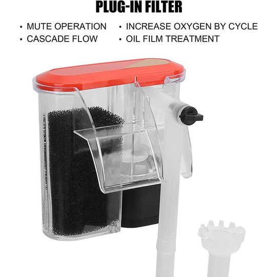 Waterfall Filter, eu Plug 220V Aquarium Hanging Filter Circulatory System for Fish Tank
