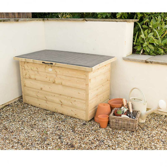 Shiplap Pressure Treated 300 Litre Capacity Garden Storage Box Chest - Forest