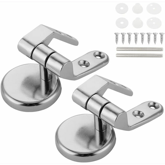 Toilet Seat Hinge,BR-Vie Set of 2 Replacement Toilet Seat Hinges with Zinc Alloy Fixings