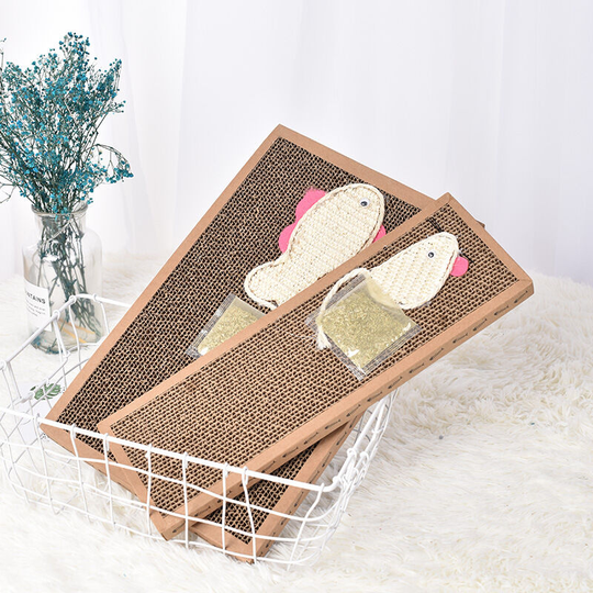 Set of 2, cat scratching board, sisal pads for cats, cat toys, cat tray with sofa protection.