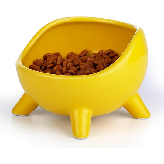 Cat Bowl (1x300ml), Elevated Ceramic Cat/Puppy Bowl, Angled Orthopedic Bowl for Adult Cat/Kitten