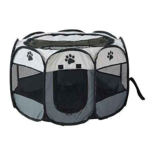 Universal Cat and Dog Outdoor Pet Fence, Foldable Scratch-Resistant Oxford Cloth Pet Tent Pet Fence, Gray。M