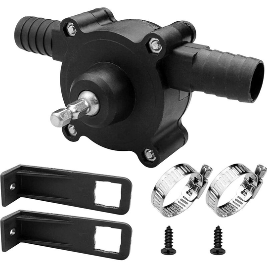 Hand Pump Miniature Portable Electric Hand Pump Portable Self-Priming Electric Drill Pump with Two Connections for Aquarium Pond Fountain Garden