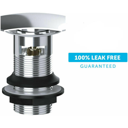 Square Slotted Basin Sink Waste Chrome Leak Free Solid Brass Clicker Click Clack