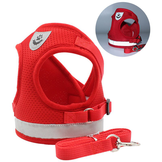 Vest Harness Soft Training Mesh Fabric Dog Vest Harness for Puppy, Cats, Small Animals PS042 (xs, Red)
