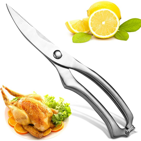 Aougo - Multifunction Kitchen Scissors, Professional Stainless Steel Kitchen Scissors for Cutting Chicken, Fish, Meat, Bones, Vegetables, Herbs