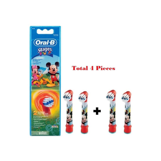 OralB AEB10B2MKY Mickey Mouse Toothbrush Heads (2Pack=4Pieces)