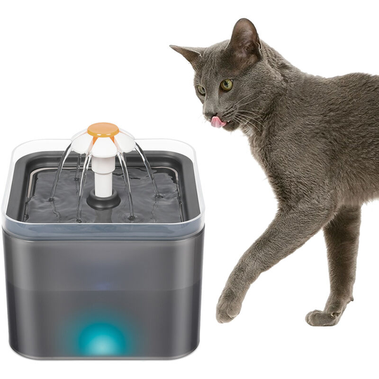 2L/67OZ Large Capacity Pet Water Fountain Intelligent Electric Automatic Drinking Fountain with Low Noise for Cats Small Dogs - Grey,Water Fountain