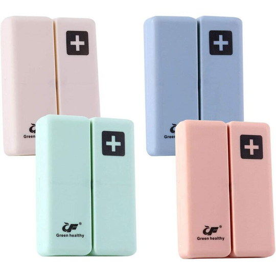Gift - 4pcs portable plastic pill box pill organizer and outdoor waterproof pill cover for vitamins oils fish