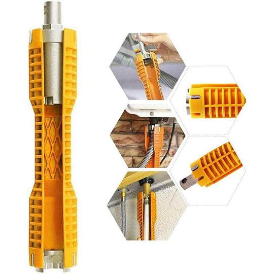 Multifunctional Socket Wrench Faucet Replacement Tool and Sink Repair Tool Socket Wrench (Yellow)
