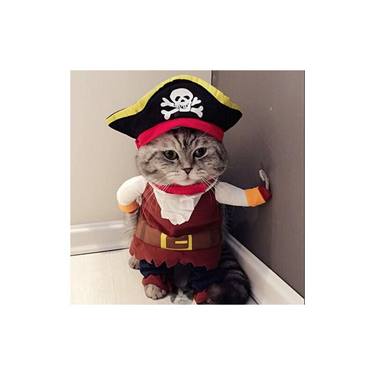 Caribbean Pirate Funny Cat Costume for Dog Pet Clothes for Dog Clothes Cat Plus Hat