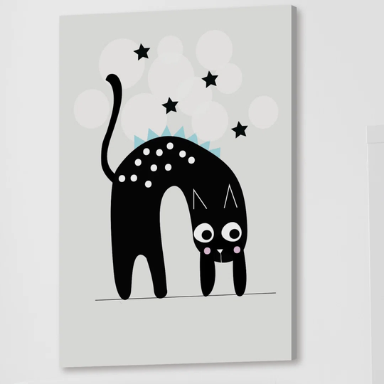 'Cat Arch' by Katarina Snygg Graphic Art on Wrapped Canvas
