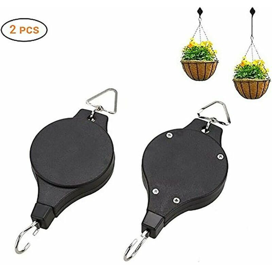 Set of 2 Traffic Light Pulleys Traffic Light Lift Retractable Plant Lift, Flower Basket Hook, Adjustable Hanging Hook, Telescopic Hook, Aviary Plant