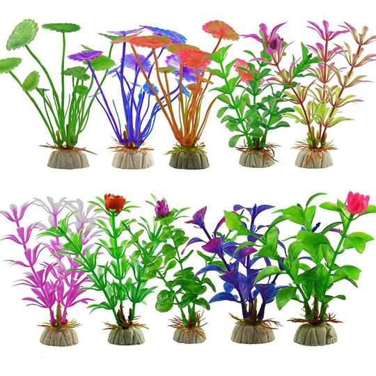Fish Tank Plant Decorations, Aquarium Plants Artificial Plants Fish Tank Ornament Aquarium Decoration (Different Design of 10 Rooms)