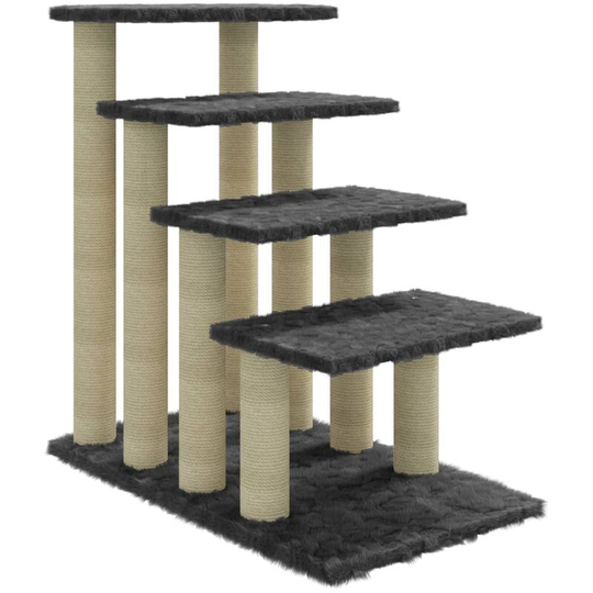 Cat Tree with Sisal Scratching Posts Dark Grey 63 cm Vidaxl Grey