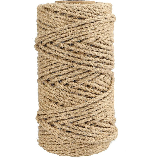 Monly - 4mm thick jute twine 50m length for wrapping, decoration, garden bundling
