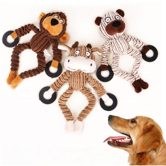Squeaky Dog Toys Dog Chew Toy Tooth Cleaning Bite Resistant Pet Training Toys for Small Medium Dogs Puppies,Coffee - Coffee