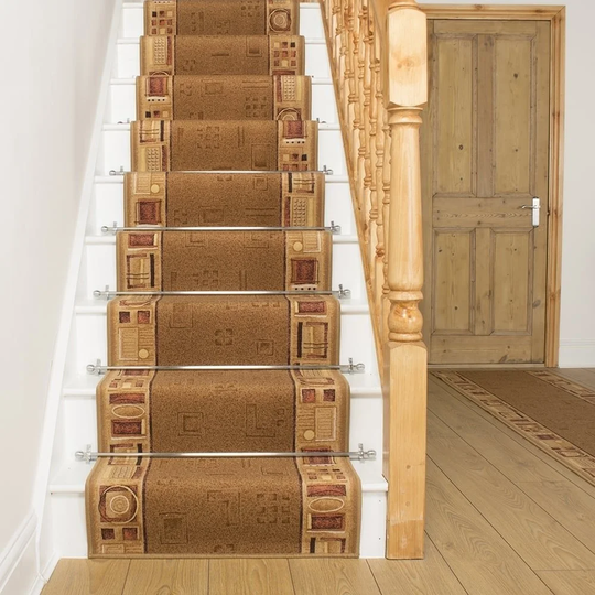 Almendarez Looped Beige Stair Runner