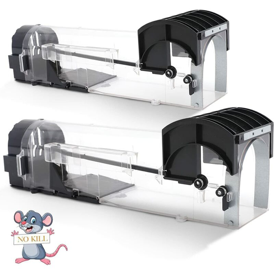 Sun Flowergb - 2 pcs Transparent and User-Friendly Mouse Trap, No Need to Kill Rat Traps a Moles, Reusable Smart Mouse Catch for Indoor and Outdoor