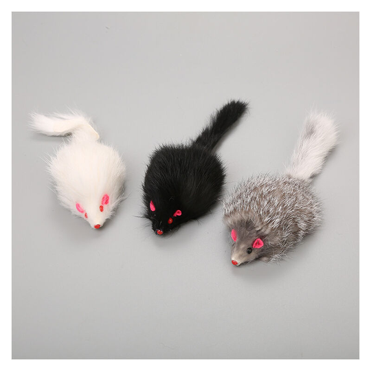 3 pieces of rabbit hair mouse pet toys Plush mouse cat toys