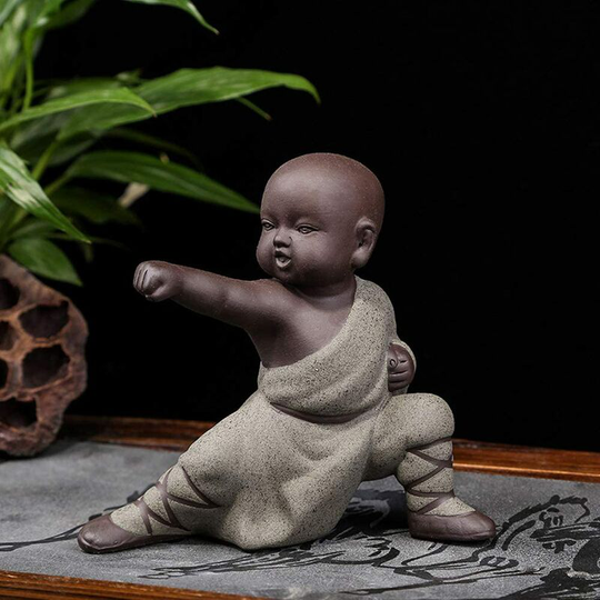 Miniature Buddha Figurine Ceramic Little Cute Buddha Statue Monk Figurine Creative Baby Crafts Dolls Ornaments Gift Chinese Delicate Ceramic Arts and