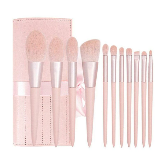 Pink Makeup Brushes Set 11pcs Professional Soft Fiber Hair Foundation Blush High Gloss Concealer Eyeshadow Blush Lip Makeup Tool